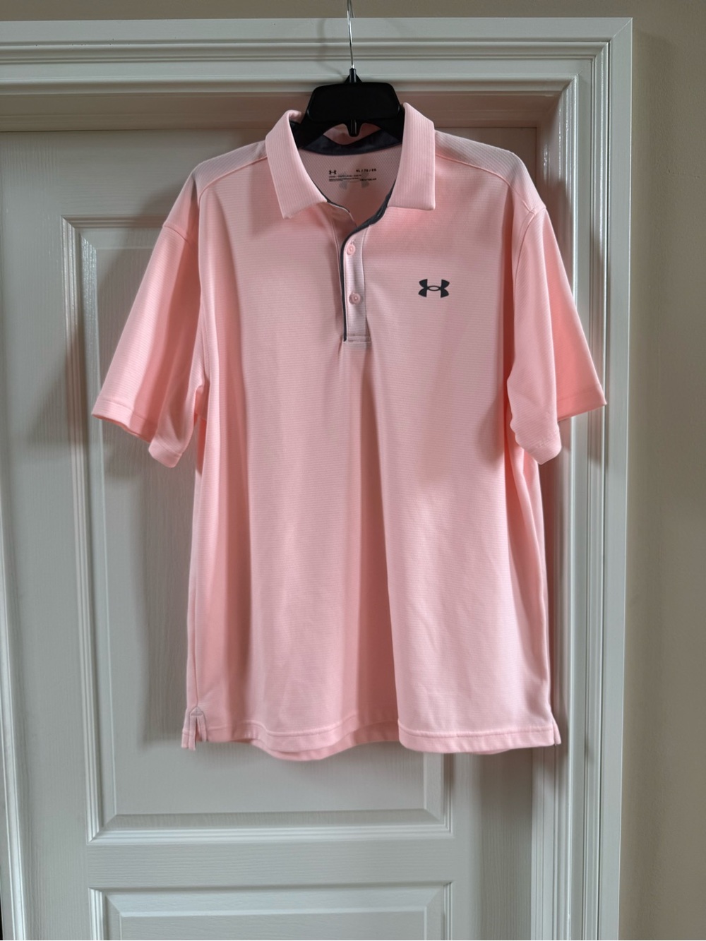 Under Armour Men's Pink Short Sleeve Collared Polo Shirt XL Loose Heatgear